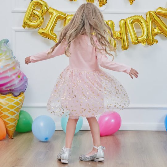【3Y-8Y】Girls' Unicorn Sequin Long Sleeve Princess Dress