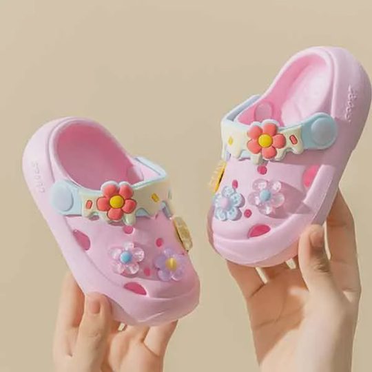 Kids Cute Flower Pattern Design Slippers Beach Shoes