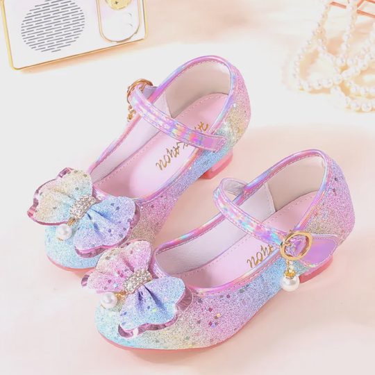 Girls' Colorful Sequin Crystal Princess Shoes
