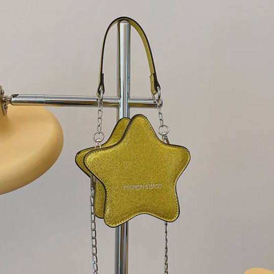 Girls Fashion Glitter Leather Star Crossbody Bag