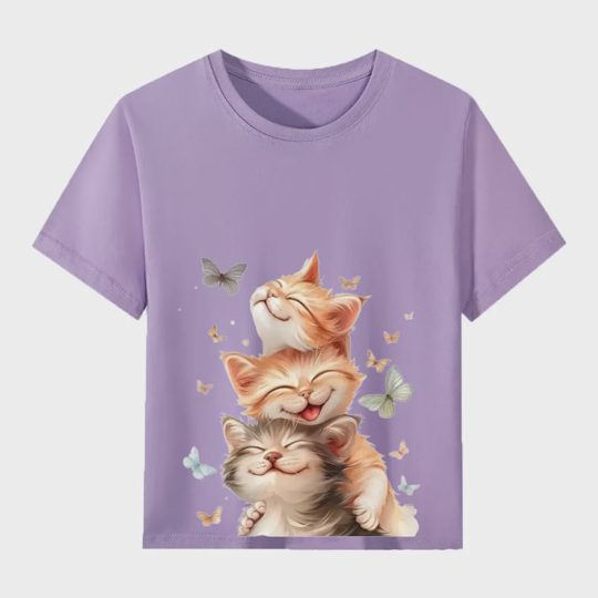 【2Y-13Y】Smiling Kittens & Butterflies Toddler T-Shirt