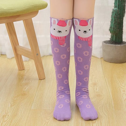 Girls Cartoon Mid-Calf Socks