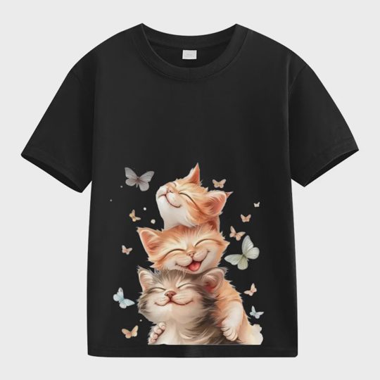 【2Y-13Y】Smiling Kittens & Butterflies Toddler T-Shirt
