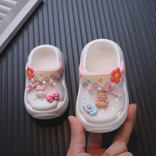 Kids Cute Flower Pattern Design Slippers Beach Shoes