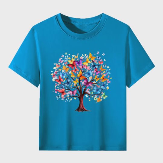 【2Y-13Y】Colorful Butterfly Tree Of Life Kids' T-Shirt