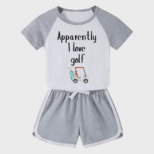 【18M-11Y】Toddler 'Apparently I Love Golf' 2-Piece Outfit