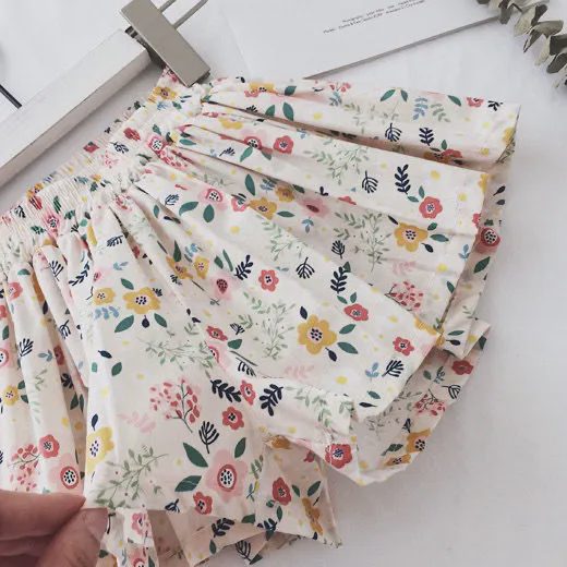【18M-8Y】Girls' Cute Ditsy Floral Daisy Shorts