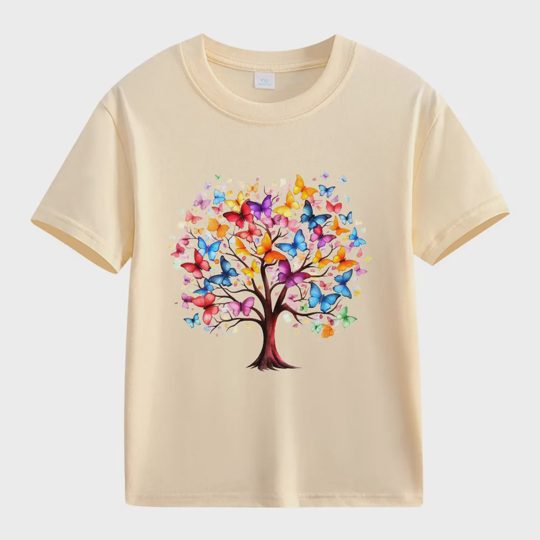 【2Y-13Y】Colorful Butterfly Tree Of Life Kids' T-Shirt