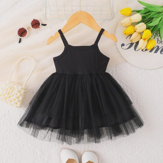 【3M-24M】Girls' Cute Solid Tulle Princess Dress