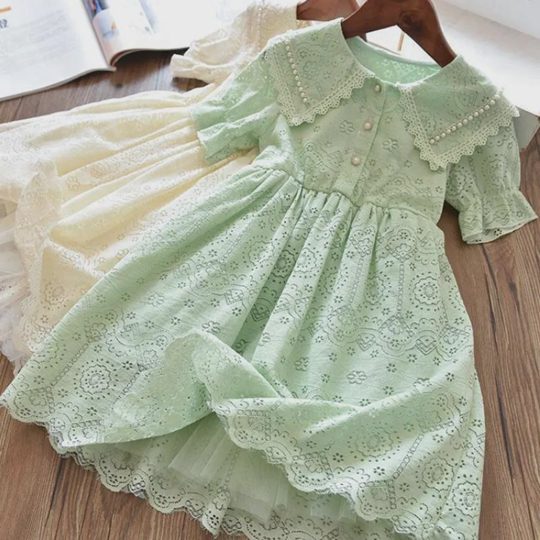 【3Y-13Y】Girls Lace Short Sleeve Dress
