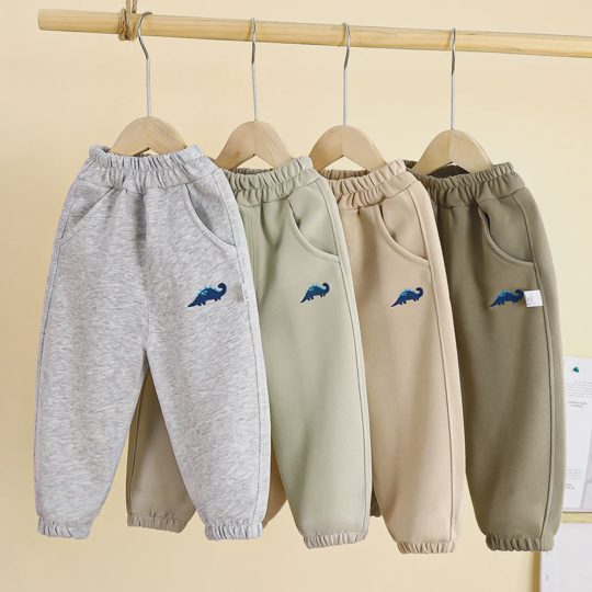 【12M-7Y】Boys' Dinosaur Embroidered Casual Sweatpants