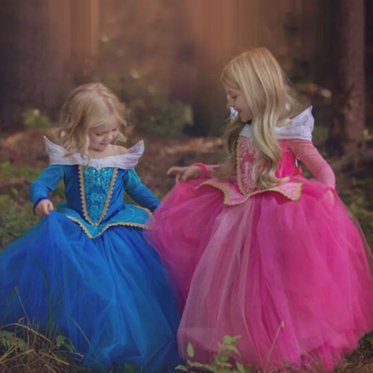 【3Y-10Y】Girls Sleeping Beauty Style Puffy Mesh Princess Dress