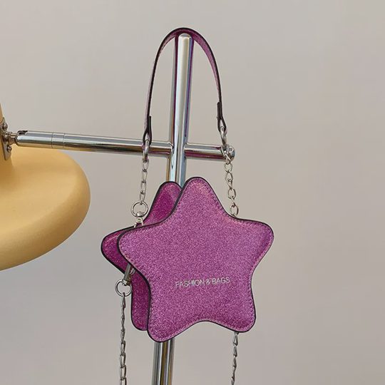 Girls Fashion Glitter Leather Star Crossbody Bag