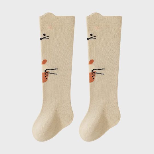 Baby Cute Cotton Cartoon Print High Elastic Knee Socks