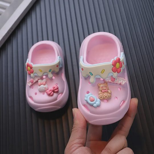 Kids Cute Flower Pattern Design Slippers Beach Shoes