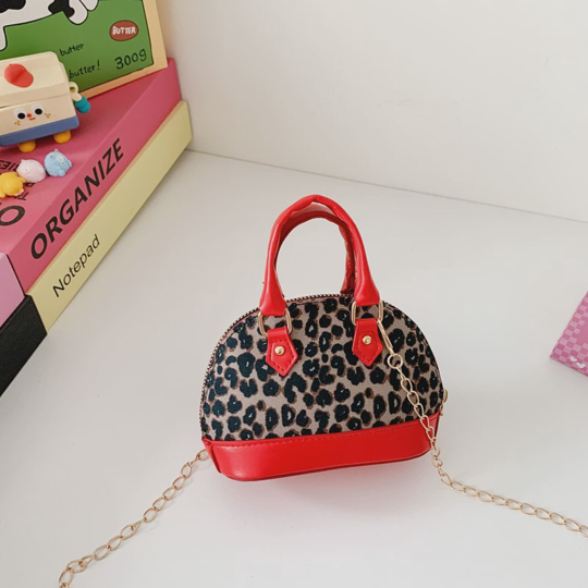 Girls' Leopard Print Mini Shell Handbag Crossbody Coin Purse