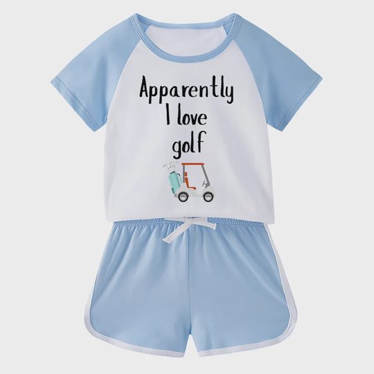 【18M-11Y】Toddler 'Apparently I Love Golf' 2-Piece Outfit