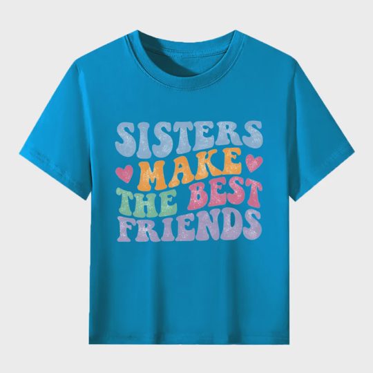 【2Y-13Y】"Sisters Make The Best Friends" Retro Kids' T-Shirt
