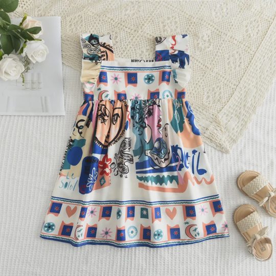 【2Y-11Y】Girls' Elegant Lace Long-Sleeve Princess Dress With Turn-Down Collar