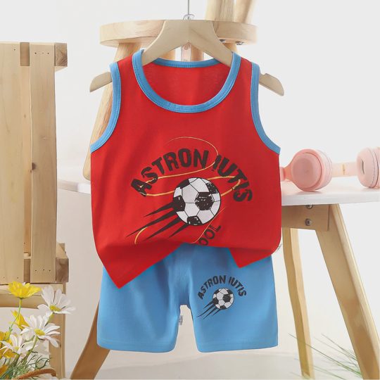 【6M-6Y】Unisex Fun Cartoon Print Tank Top Set