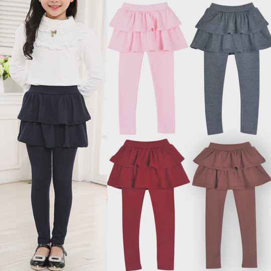 【2Y-11Y】Girls Multicolor Ruffle Leggings