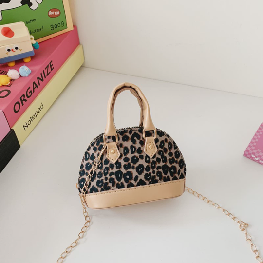 Girls' Leopard Print Mini Shell Handbag Crossbody Coin Purse