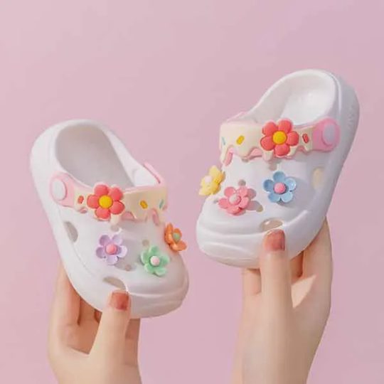 Kids Cute Flower Pattern Design Slippers Beach Shoes