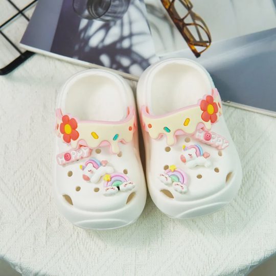 Kids Cute Flower Pattern Design Slippers Beach Shoes