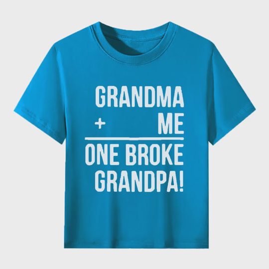 【2Y-13Y】"Grandma + Me = One Broke Grandpa" Funny Kids' T-Shirt