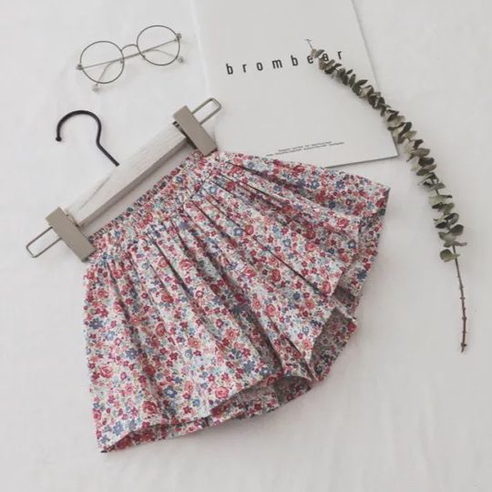 【18M-8Y】Girls' Cute Ditsy Floral Daisy Shorts